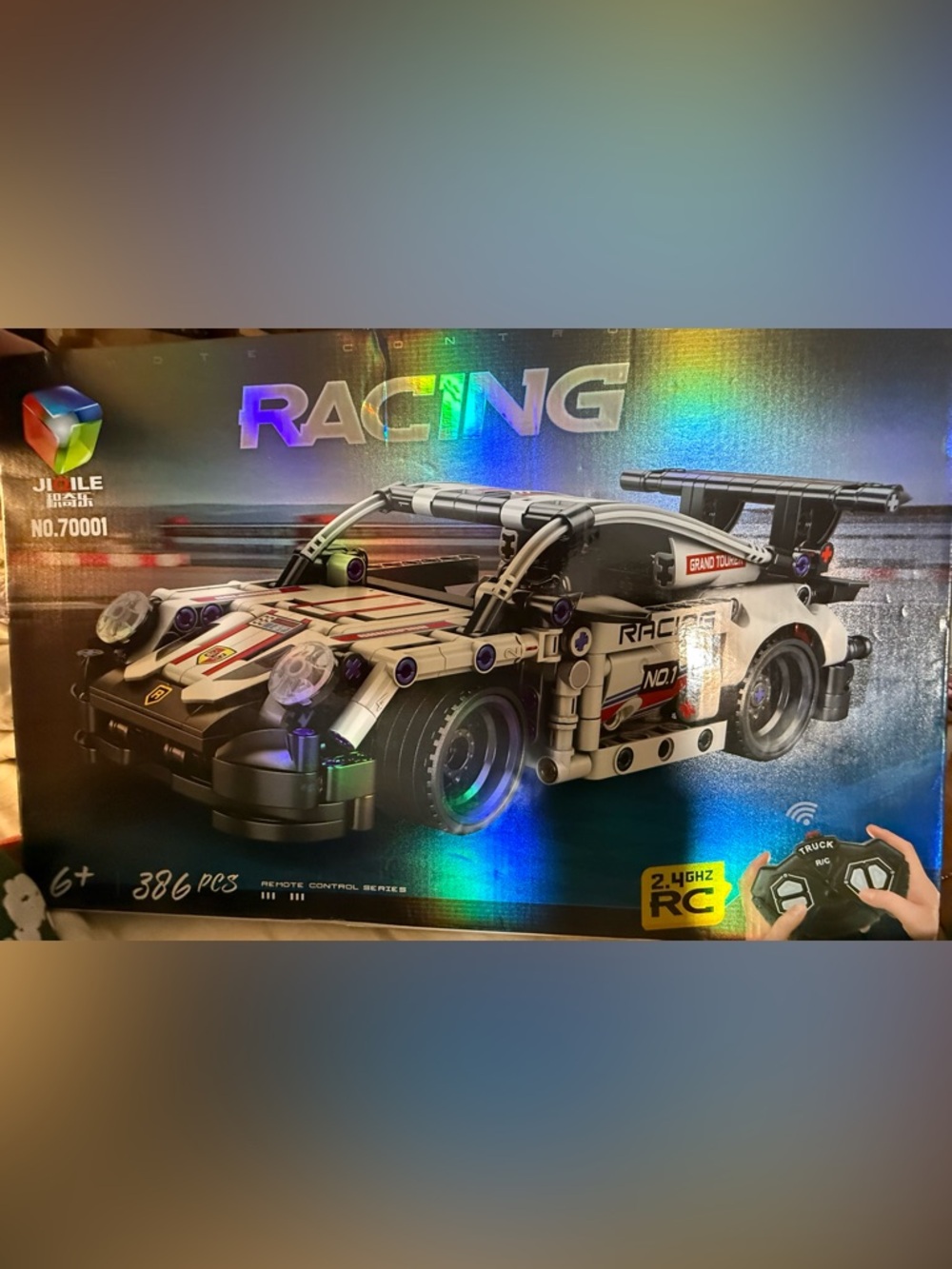 White and Black Racing RC Car Building Toy - Kids Toys